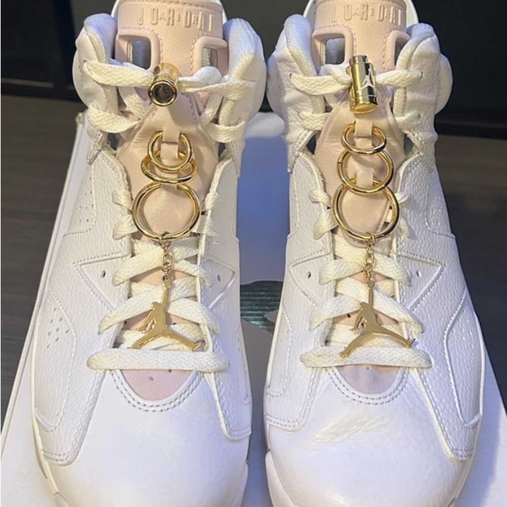 Air Jordan 6 Retro White and Pink “Hoops” Sneakers- Women’s Size 9 - Picture 2 of 4
